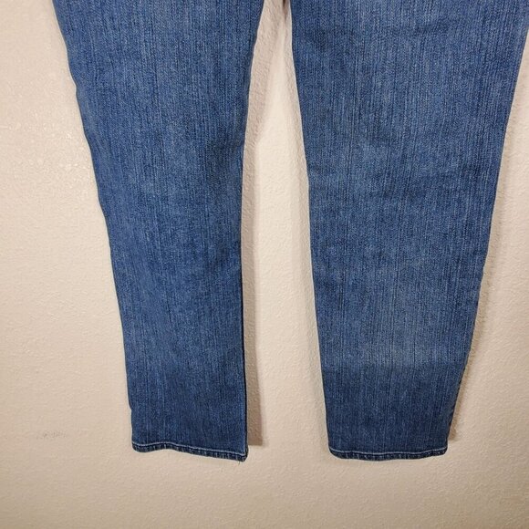 7 For All Mankind Womens Crop Straight Leg Jeans Size 26 Blue Denim Cotton Blend - Picture 8 of 11